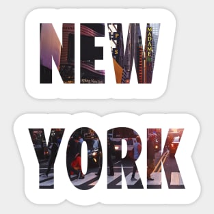 New York city walk typography letters NY city Sticker